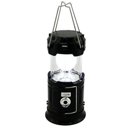 2 Pcs LED Camping Lantern, Solar and Rechargeable Lantern Flashlight Collapsible Portable Light