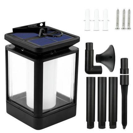 2 Pack Dual Use Solar Flickering Flame Lights Outdoor Lantern Lights for Garden Lawn Patio Yard