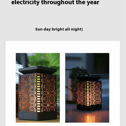 2 Pack Dual Use Solar Flickering Flame Lights Outdoor Lantern Lights for Garden Lawn Patio Yard