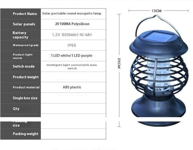 2 Pack Solar Bug Zapper Outdoor Waterproof Mosquito Zapper Killer for Home Patio Backyard Camping