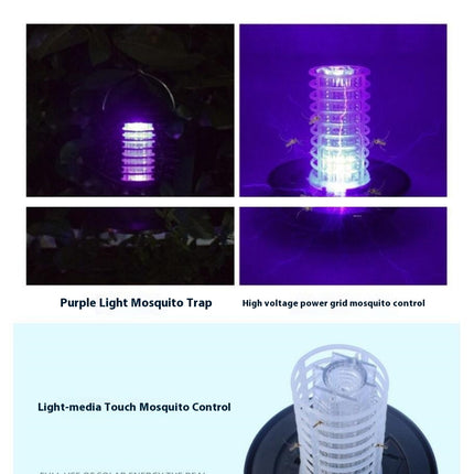 2 Pack Solar Bug Zapper Outdoor Waterproof Mosquito Zapper Killer for Home Patio Backyard Camping