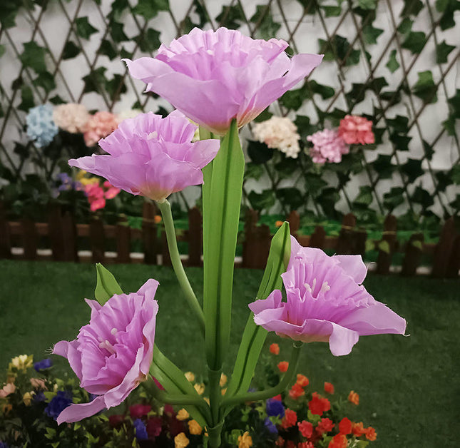 2 Pcs Solar Flower Lights Garden Decorations Outdoor Decorative Stake Lights for Pathway Yard Lawn