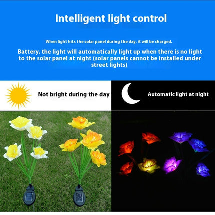 2 Pcs Solar Flower Lights Garden Decorations Outdoor Decorative Stake Lights for Pathway Yard Lawn