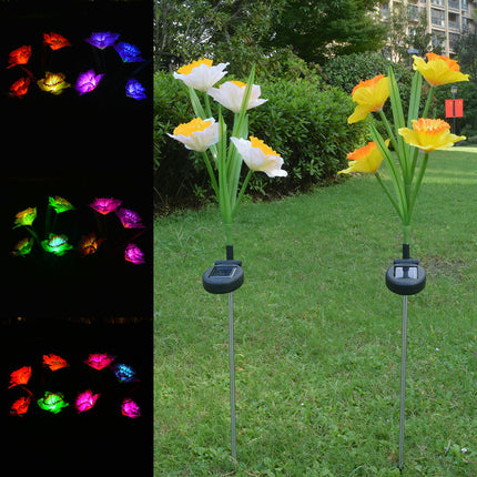 2 Pcs Solar Flower Lights Garden Decorations Outdoor Decorative Stake Lights for Pathway Yard Lawn