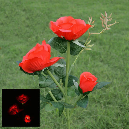 2 Pack Garden Rose Flowers Outdoor Solar Lights for Outside Yard Decorations