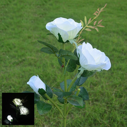 2 Pack Garden Rose Flowers Outdoor Solar Lights for Outside Yard Decorations