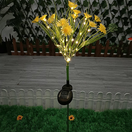 2 Pack Outdoor Waterproof Solar Garden Lights with Daisy Flowers for Outside Garden Yard Patio