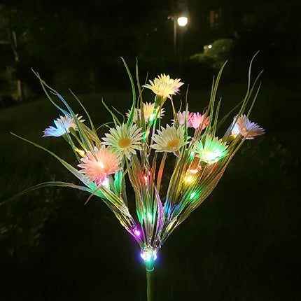2 Pack Outdoor Waterproof Solar Garden Lights with Daisy Flowers for Outside Garden Yard Patio
