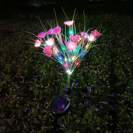 2 Pack Outdoor Waterproof Solar Garden Lights with Daisy Flowers for Outside Garden Yard Patio