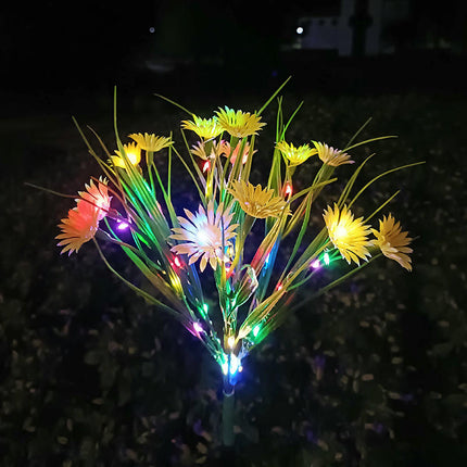 2 Pack Outdoor Waterproof Solar Garden Lights with Daisy Flowers for Outside Garden Yard Patio
