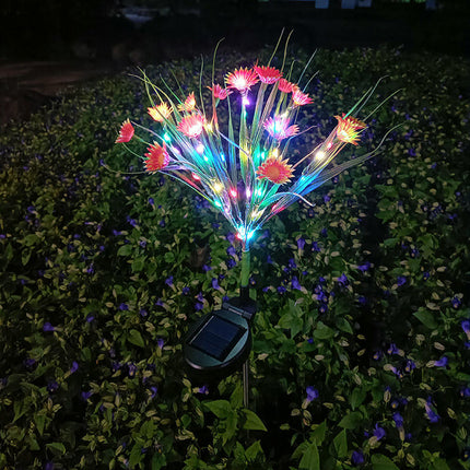 2 Pack Outdoor Waterproof Solar Garden Lights with Daisy Flowers for Outside Garden Yard Patio