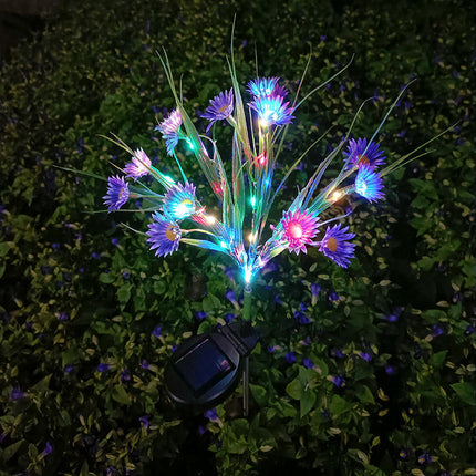2 Pack Outdoor Waterproof Solar Garden Lights with Daisy Flowers for Outside Garden Yard Patio