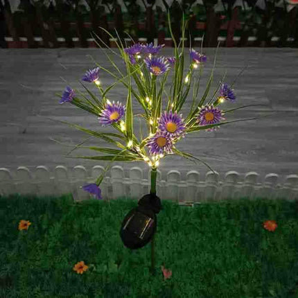 2 Pack Outdoor Waterproof Solar Garden Lights with Daisy Flowers for Outside Garden Yard Patio