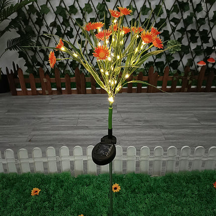 2 Pack Outdoor Waterproof Solar Garden Lights with Daisy Flowers for Outside Garden Yard Patio