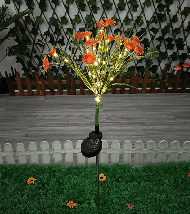 2 Pack Outdoor Waterproof Solar Garden Lights with Daisy Flowers for Outside Garden Yard Patio