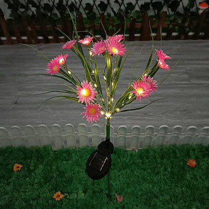 2 Pack Outdoor Waterproof Solar Garden Lights with Daisy Flowers for Outside Garden Yard Patio