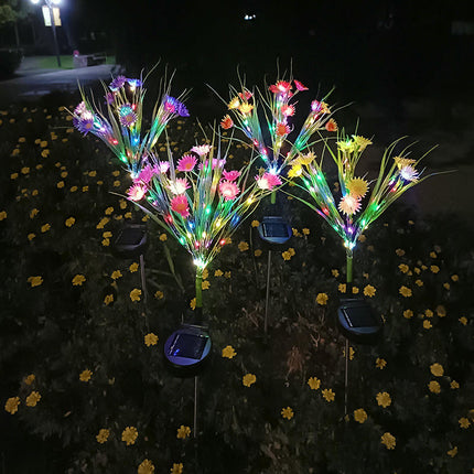 2 Pack Outdoor Waterproof Solar Garden Lights with Daisy Flowers for Outside Garden Yard Patio