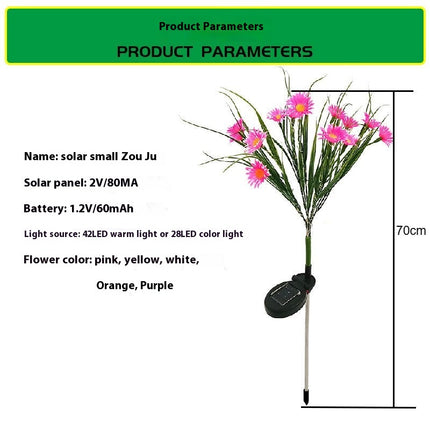 2 Pack Outdoor Waterproof Solar Garden Lights with Daisy Flowers for Outside Garden Yard Patio