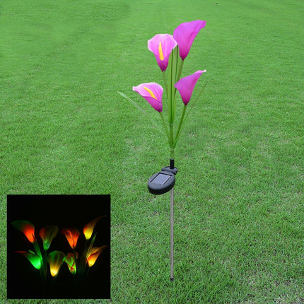 2 Pack Outdoor Waterproof Solar Garden Lights with Calla Lily Flowers for Outside Garden Yard Patio
