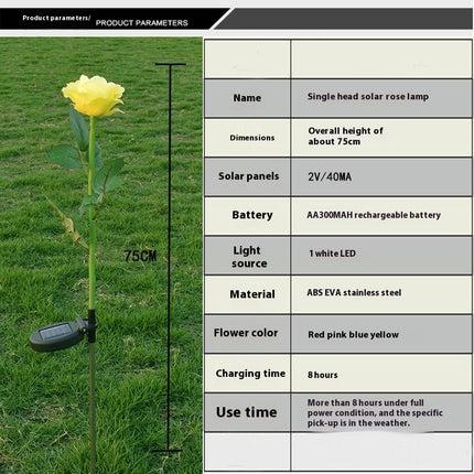 2 Pack Solar Rose Flowers Outdoor Garden Lights Solar Lights for Outside Yard Decorations