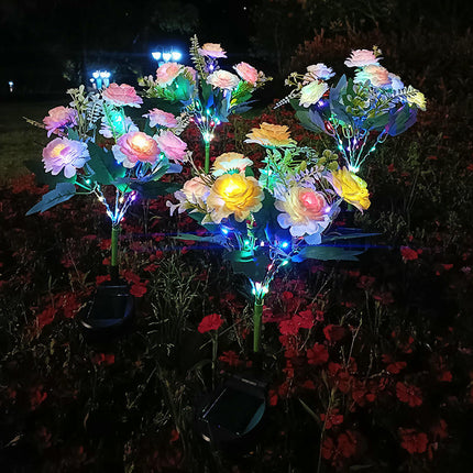 2 Pack Outdoor Garden Flowers Lights Solar Lights for Outside Yard Patio Decorations