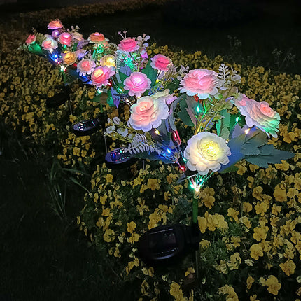 2 Pack Outdoor Garden Flowers Lights Solar Lights for Outside Yard Patio Decorations