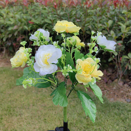 2 Pack Solar Garden Lights with Blooming Flowers Solar Outdoor Lights for Outside Yard Garden