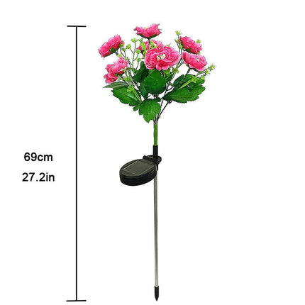 2 Pack Solar Garden Lights with Blooming Flowers Solar Outdoor Lights for Outside Yard Garden
