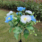 Blue and white