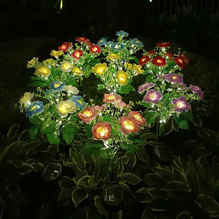 2 Pack Solar Garden Lights with Blooming Flowers Solar Outdoor Lights for Outside Yard Garden