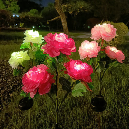 2 Pack Solar Garden Lights Flowers Solar Outdoor Waterproof Lights for Outside Yard Garden