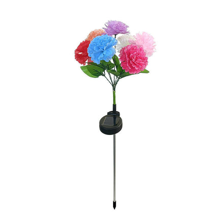 2 Pack Solar Garden Lights Carnation Flowers Waterproof Outdoor Lights for Outside Yard Garden