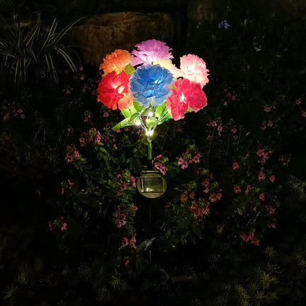 2 Pack Solar Garden Lights Carnation Flowers Waterproof Outdoor Lights for Outside Yard Garden
