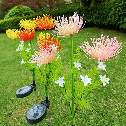 4 Pack Solar Flowers Lights Outdoor Waterproof Solar Lights for Outside Garden Yard Decor