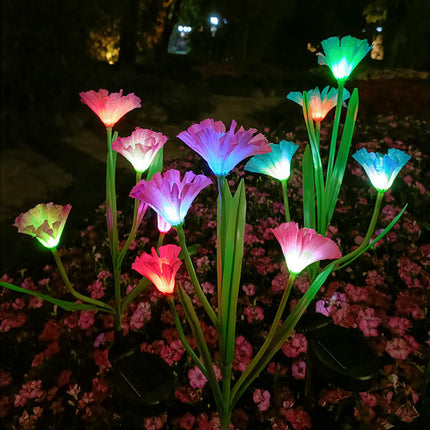 Outdoor Solar Flower Lights Waterproof Solar Lights for Outside Garden Yard Decor