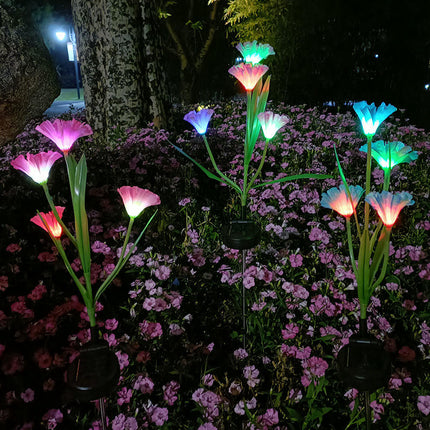 Outdoor Solar Flower Lights Waterproof Solar Lights for Outside Garden Yard Decor