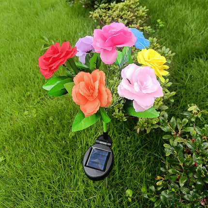 2 Pack Solar Outdoor Lights Rose Flowers Decorative Solar Lights for Outside Garden Decor