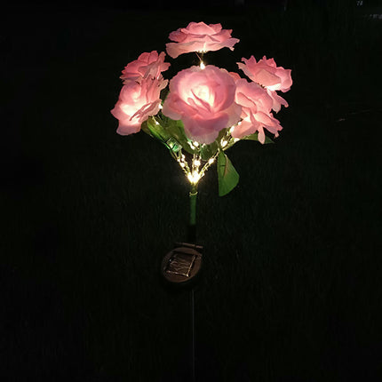 2 Pack Solar Outdoor Lights Rose Flowers Decorative Solar Lights for Outside Garden Decor