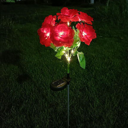 2 Pack Solar Outdoor Lights Rose Flowers Decorative Solar Lights for Outside Garden Decor