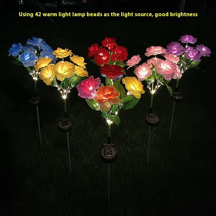 2 Pack Solar Outdoor Lights Rose Flowers Decorative Solar Lights for Outside Garden Decor