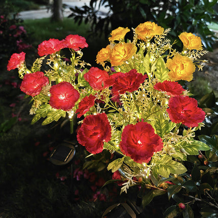 2 Pack Carnation Flowers Solar Lights Waterproof Garden Stake Lights for Garden Lawn Patio Backyard