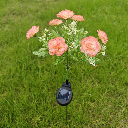 2 Pack Carnation Flowers Solar Lights Waterproof Garden Stake Lights for Garden Lawn Patio Backyard