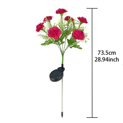 2 Pack Carnation Flowers Solar Lights Waterproof Garden Stake Lights for Garden Lawn Patio Backyard