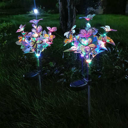 Outdoor Waterproof 2 Pack Butterfly Solar Lights for Garden Yard Patio Lawn Decor