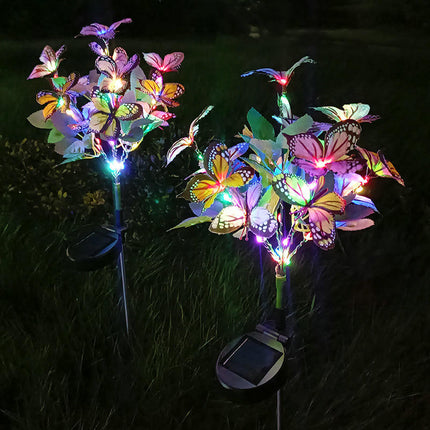 Outdoor Waterproof 2 Pack Butterfly Solar Lights for Garden Yard Patio Lawn Decor