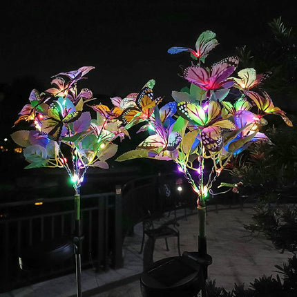 Outdoor Waterproof 2 Pack Butterfly Solar Lights for Garden Yard Patio Lawn Decor