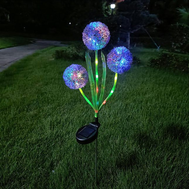 2 Pack Outdoor Waterproof Dandelion Flower Solar Powered Lights for Patio Lawn Garden Yard