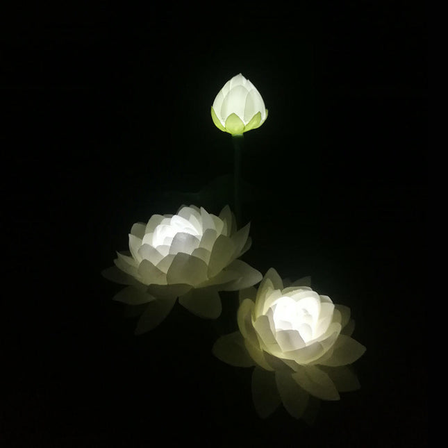 2 Pack Outdoor Waterproof Lotus Flower Solar Powered Lights for Patio Lawn Garden Yard