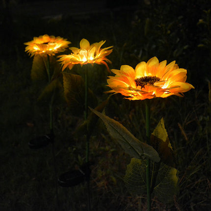 2 Pack Solar Outdoor Waterproof Sunflowers Flower Lights for Yard Lawn Patio Pathway