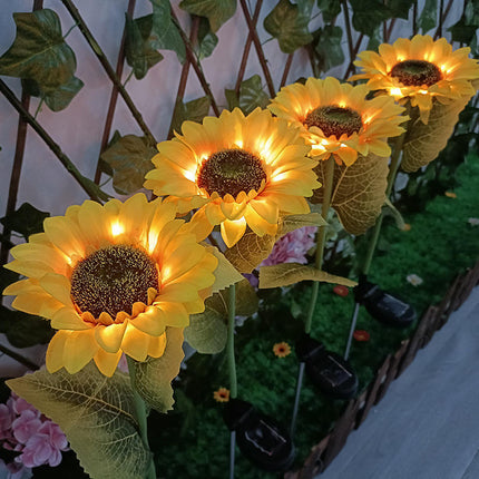 2 Pack Solar Outdoor Waterproof Sunflowers Flower Lights for Yard Lawn Patio Pathway